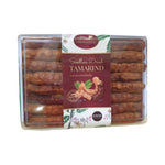 Sriwanna seedless dried sweet tamarind in 260g package, close-up of glossy, dark brown tamarind pieces in dry grocery category.