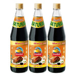 Nguan Chiang Sweet Soy Sauce 700ml bottle, pack of three, in a dry grocery product image with clear label and dark brown sauce.