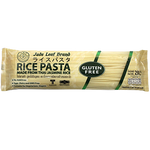 Jade Leaf gluten-free rice pasta with leafy green jade leaf design on packaging, healthy grocery product.