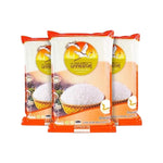 Nokkrayangkoo Double Egret Jasmine Rice, authentic Thai jasmine rice in a 1kg bag, dry grocery product with jasmine grains visible.