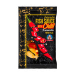 Deksomboon Chili Fish Sauce 7g x10 packs, dry grocery product with small bottles of spicy fish sauce, ideal for cooking and seasoning