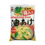 Shinsyuichi Instant Miso Soup with Aburaage, 156g, dry grocery package showing miso soup with tofu pockets and miso paste.