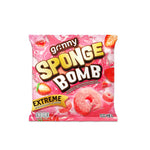 GRINNY Sponge Bomb Snack Extreme Strawberry flavor, 15g x 3 packs, dry grocery confectionery with colorful sponge-shaped candies