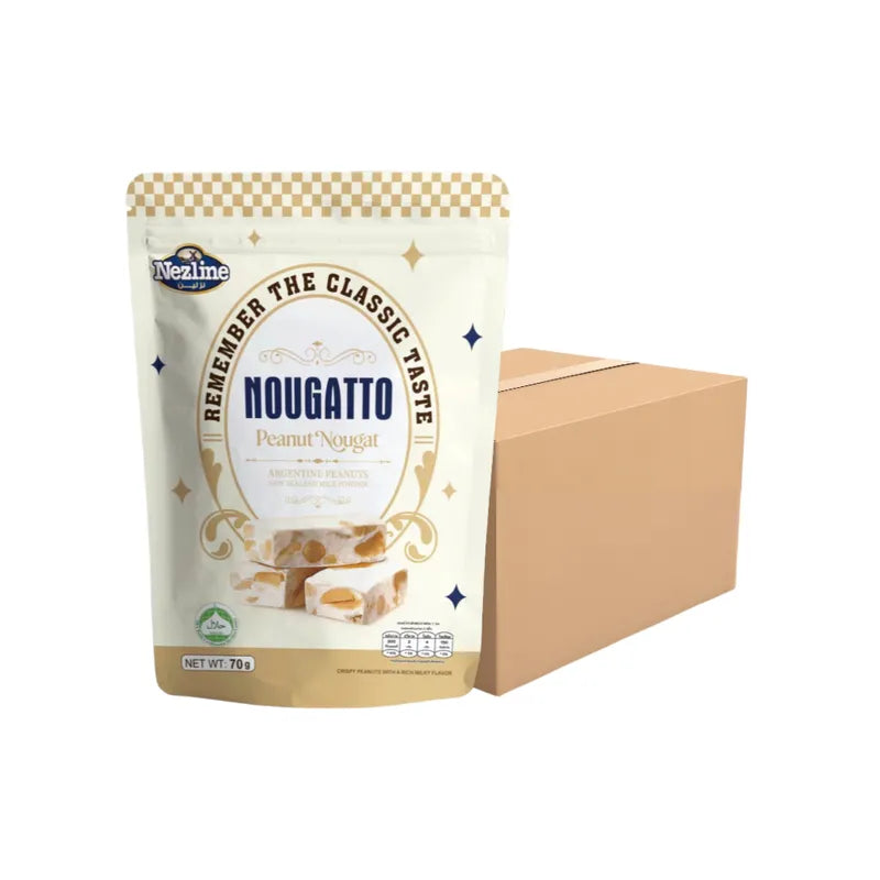 Nezline Nezline Nougatto Nougat Crisp snack in a colorful wrapper, showcasing the crispy, nut-filled confectionery treat.