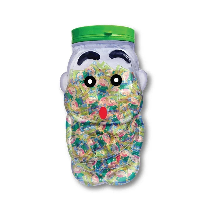 Shinchan Candy Lemon Soda 796.5g box of dry grocery snack with lemon soda flavored candies in colorful packaging.