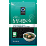 Sliced dried seaweed from Chung Jung Won, suitable for cooking or snacking, shown in a clear close-up image.