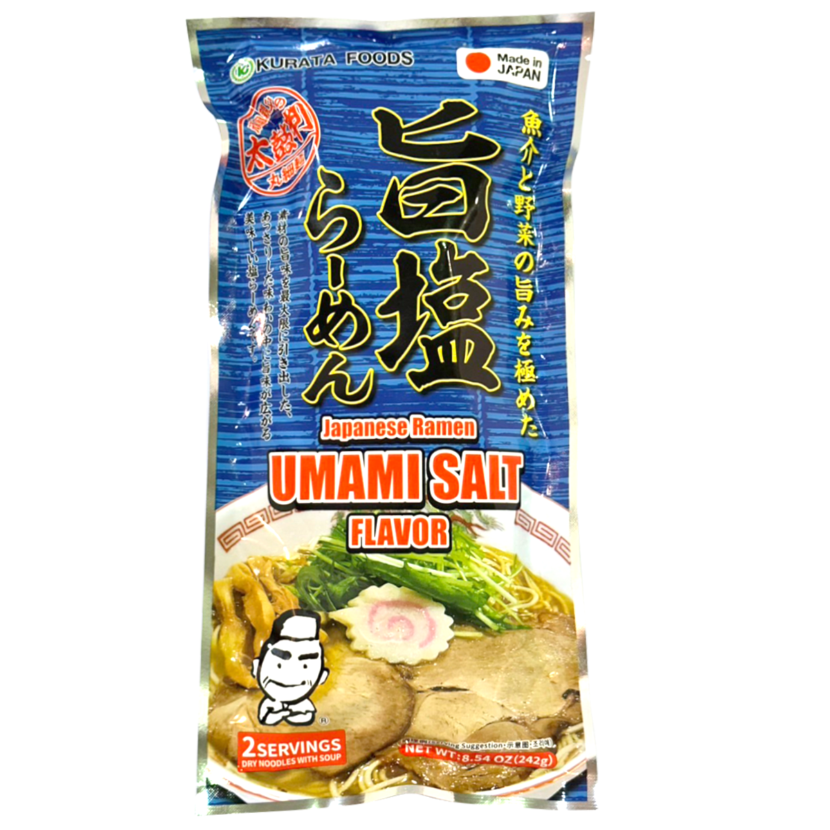 Kurata Japanese ramen umami salt in a clear container, used as a seasoning for enhancing ramen and Asian dishes.