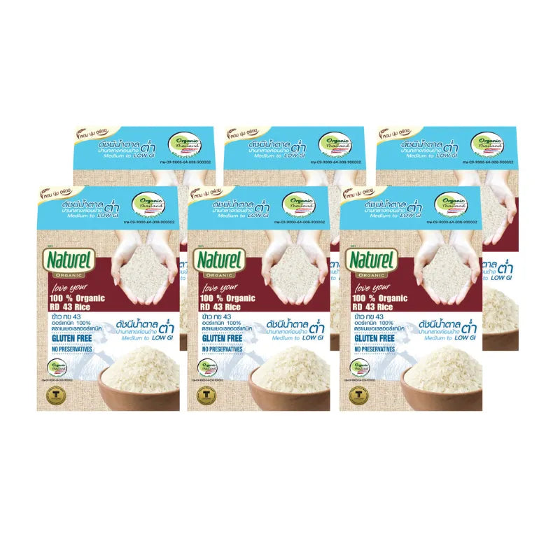 Organic Naturel Rice RD 43 1kg pack, shown in a clear image, ideal for dry grocery shopping and healthy cooking.