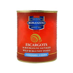 Maison Romanzini Escargot Helix Wild Burgundy Snails in a jar, premium dry grocery product for gourmet cooking and culinary use.