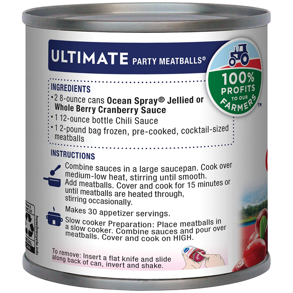 Canned Ocean Spray Jellied Cranberry Sauce in a glass jar, showcasing glossy, deep red jelly with a smooth, uniform texture.