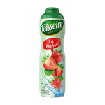 Teisseire Strawberry Flavored Syrup 600ml bottle, suitable for adding strawberry flavor to drinks and desserts.