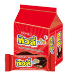 Tivoli Twin Wafer Chocolate snacks, 10g each, in a pack of 24, featuring crispy wafer layers coated in chocolate.