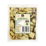 Chada bamboo shoots in Yanang leaf juice pieces, dry grocery product, packaged in a clear plastic bag with bamboo and leaf visuals