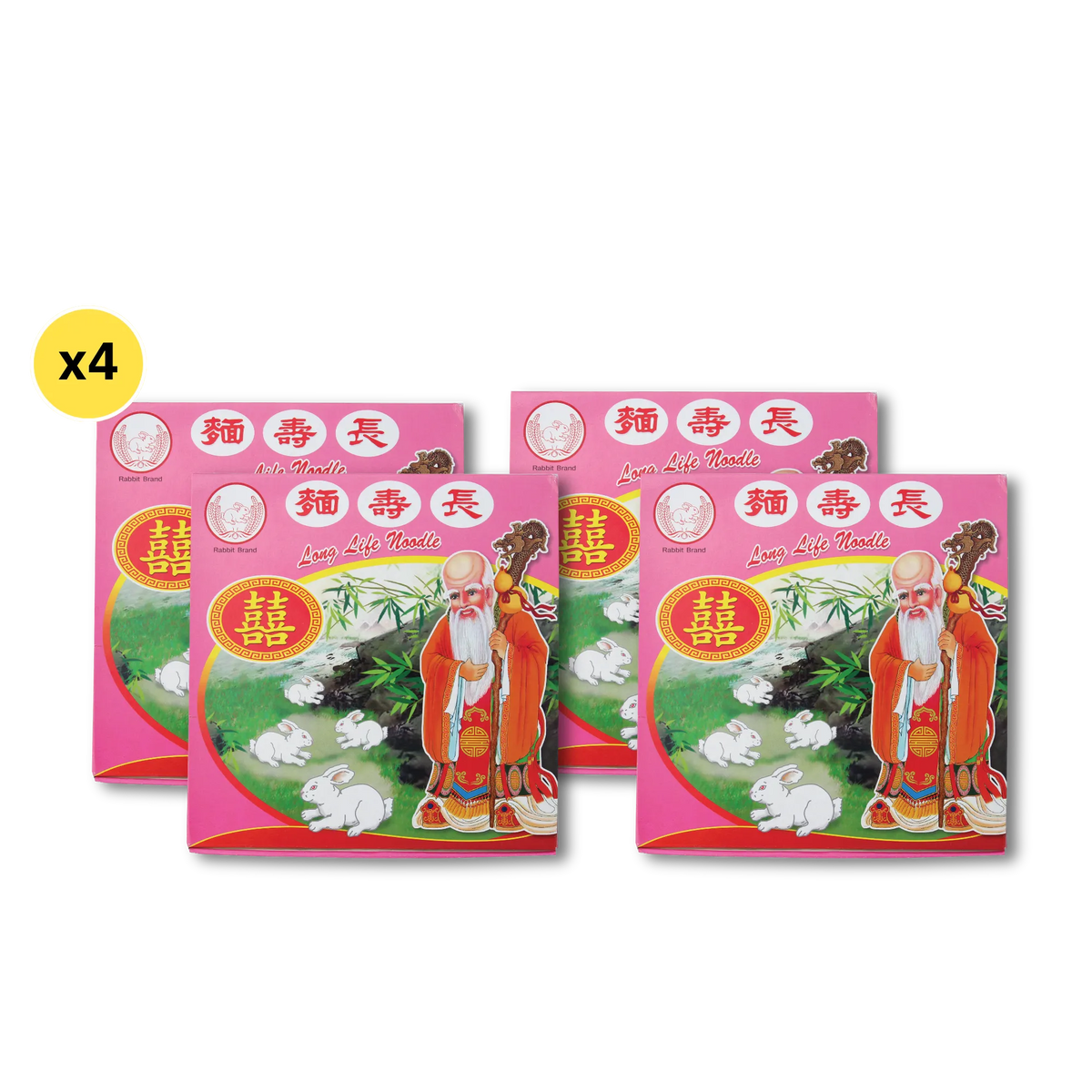 Dried Rabbit Brand Hong Kong Style Noodles in 500g package, showing uncooked thin wheat noodles ready for cooking