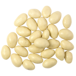 Sunridge Farms Yogurt Almonds, confectionery snack with creamy yogurt-coated almonds in a clear bowl.