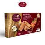 Sriwanna Sriwnna Coconut Crispy Rolls Bar B Q snack in 80g package, showing golden coconut-filled crunchy confectionery.