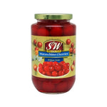 S&W Red Maraschino Cherries in a 751g package, glossy bright red cherries for baking and garnishing desserts.