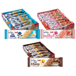 Pennyo Baby Shark oatmeal snacks in chocolate flavor, dry grocery snack with colorful packaging featuring Baby Shark character.