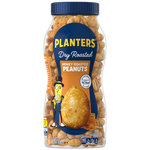 Planters Dry Honey Roasted Peanuts in a bowl, showing golden, crunchy peanuts coated with honey for a sweet snack.