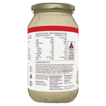 San Remo Pasta Sauce Carbonara jar showing creamy pasta sauce with herbs and ingredients for Italian-style carbonara.