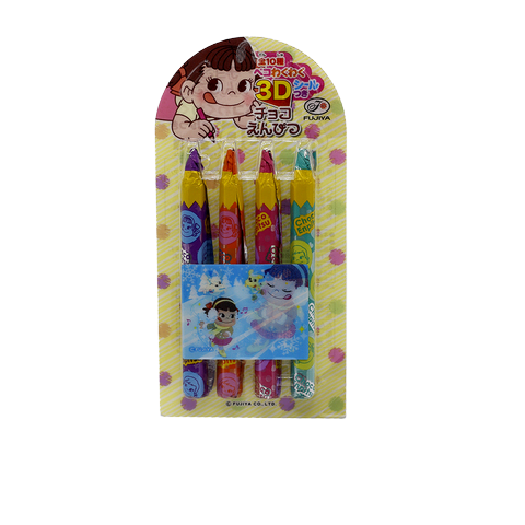 Fujiya Pencil Stick Chocolate, a confectionery snack featuring chocolate-coated biscuit sticks in a colorful package.