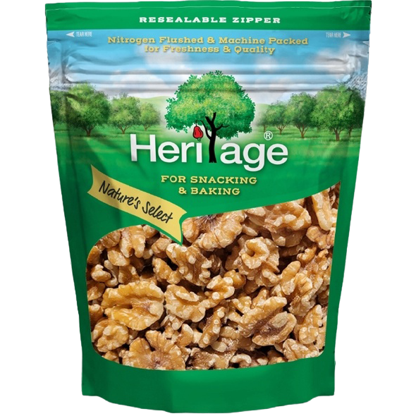 Heritage Walnut confectionery snacks in a bowl, showing rich walnuts coated in sweet glaze, ready to enjoy.