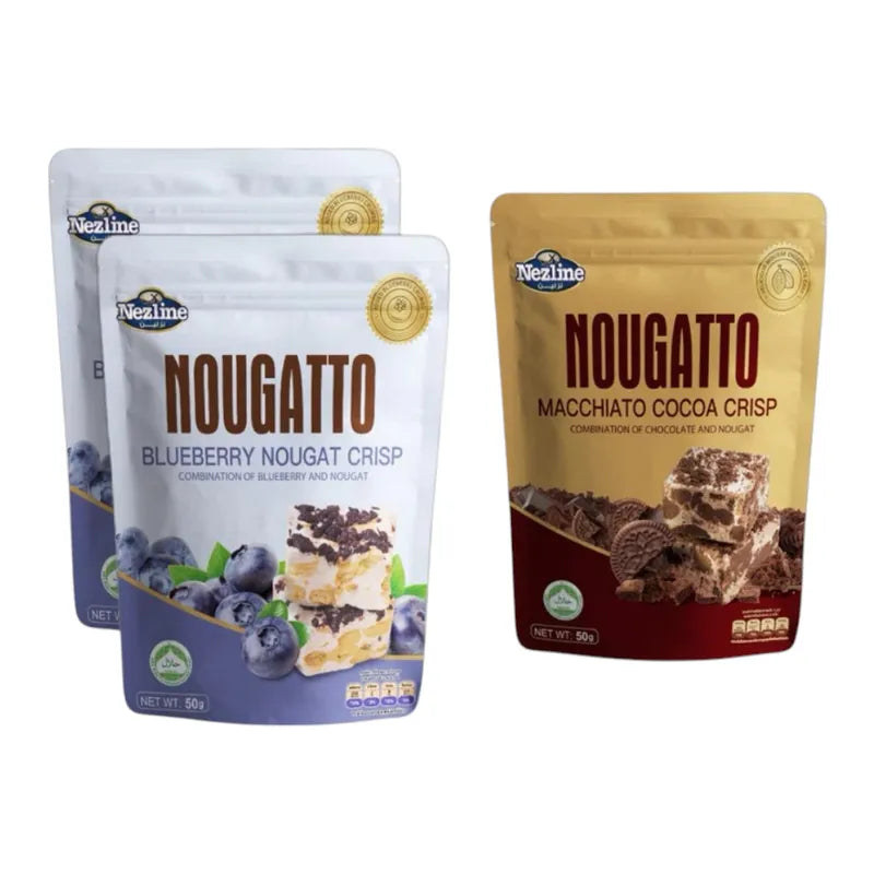 Nezline Nezline Nougatto Nougat Crisp snack with crunchy texture and creamy nougat flavor, displayed in a close-up image