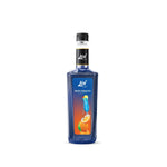 Lin Blue Curacao concentrated syrup 750ml bottle, vibrant blue color, ideal for cocktails and beverages in dry grocery category