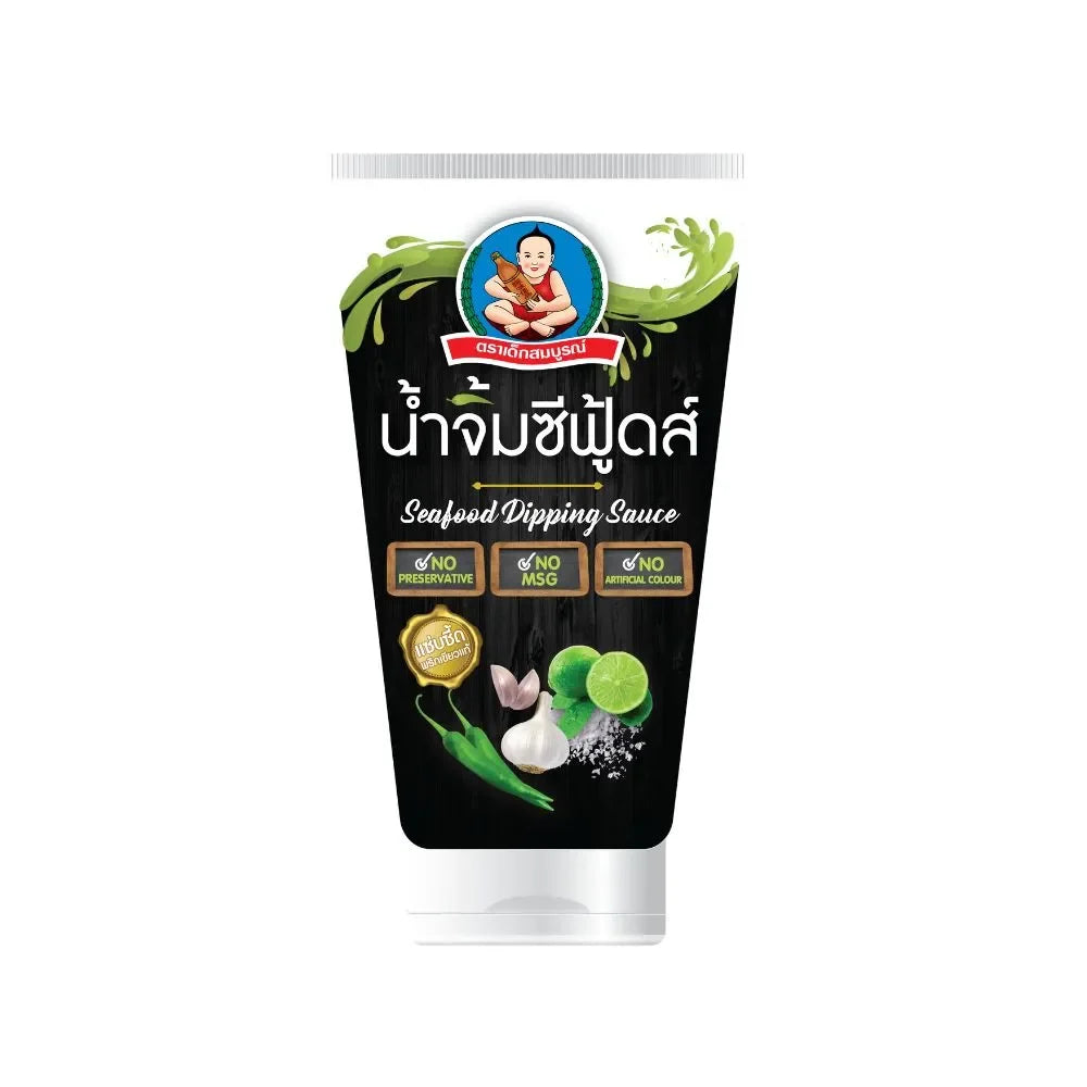 Deksomboon Seafood Dipping Sauce 3 NO in 150g jar, a Thai dry grocery condiment with rich seafood flavor