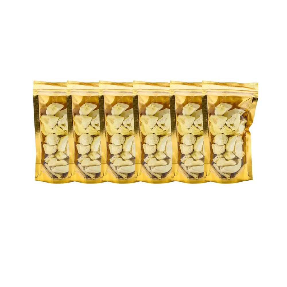 Sriwanna Freeze Dried Crispy Durian Monthong 40g, dry grocery snack with crispy durian slices in bright packaging