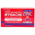 Mybacin Zinc Cherry confectionery snack with cherry flavor and zinc, displayed in a colorful packaging.