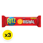 RITZ crackers in a 300g package, dry grocery snack, showing golden, crispy Ritz crackers ready to eat.