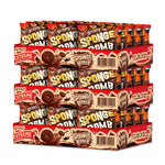 GRINNY Sponge Bomb Snack Extreme Chocolate flavor, 15g x3, dry grocery snack with chocolate-coated sponge candies in colorful packaging