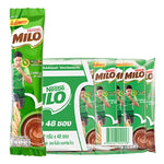 MILO Active Go 12g sachets, dry grocery product, featuring the MILO brand logo and colorful packaging for energy drink.