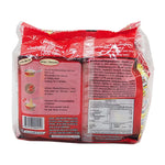 Nissin Instant Noodles Extreme Hot Chili Chicken flavor in 60g packs, displayed in a row on a grocery store shelf.