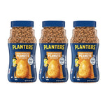 PLANTERS Dry Honey Roasted Peanuts with Coating and Sea Salt in a 453g bag, showing coated peanuts and sea salt crystals.