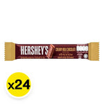 HERSHEY'S Creamy Milk Chocolate 15g pieces, 24-pack, perfect for snacking or baking, shown in a close-up image.