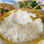 Something Rize dried konjac rice instant, 1kg, in a clear package, showcasing the dried konjac grains used for healthy cooking.
