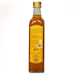Organic Happy Mate Apple Cider Vinegar bottle, showcasing a healthy lifestyle with natural, amber-colored vinegar in a clear glass bottle.