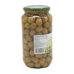 Crespo green olives in brine jar, 907g, dry grocery, fresh and vibrant olives ready for snacking or cooking.