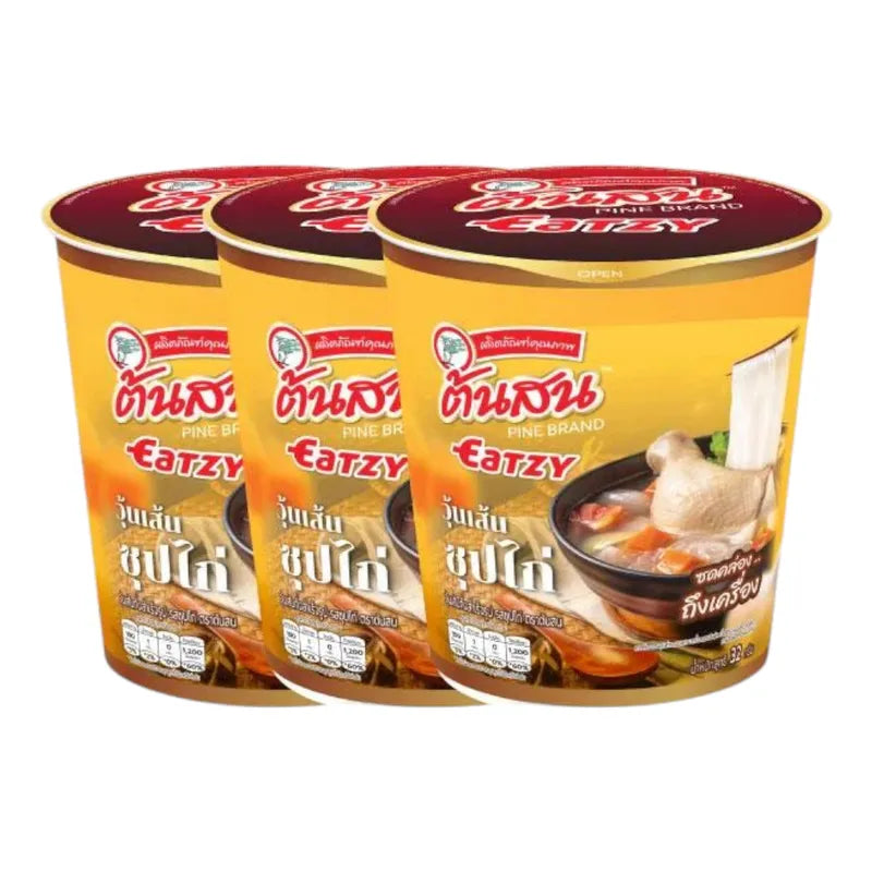 Tonson Eatsy Chicken Soup Flavor Instant Vermicelli Cup, dry grocery product, showing the packaged 32g cup with noodles and chicken flavor.