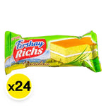 Fershay Fershay Pandan Flavored Layer Cake filled with cream, 15g, a snack confectionery with green pandan flavor and creamy filling.