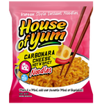 House Of Yum Instant Noodles Carbonara Cheese package with noodles and cheese flavor in a grocery product image