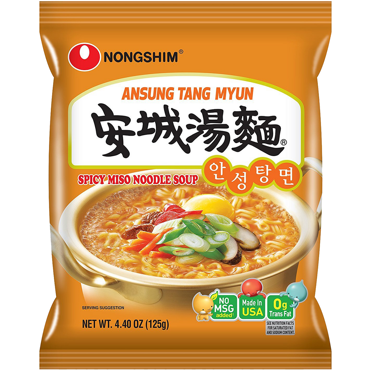 Nong Shim Ansung Tangmyun noodle package showing the colorful label and branding for Korean instant ramen noodles.
