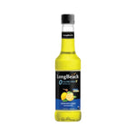 LongBeach Zero Calories Lemon Honey Syrup bottle, dry grocery product with a clear label and yellow lemon and honey imagery.