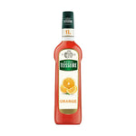Mathieu Teisseire Orange Syrup 1000ml bottle, vibrant orange color, ideal for beverages and desserts, in a clear plastic bottle