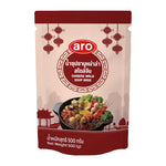 ARO Mala Shabu Soup dry grocery package, 500g, showing the product label with ARO branding and vibrant soup imagery.