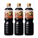 Yamamori Concentrated Soup Oden 1L bottles, three-pack, in clear bottles with Japanese labels for dry grocery use.