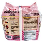 Nissin Hot Chili Carbonara instant noodle pack containing five packs, featuring spicy chili and creamy pasta flavor.