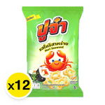 Pu-Jaa fried seaweed snack crackers, 15g packs, featuring crispy nori seaweed flavor in a dry grocery snack selection.